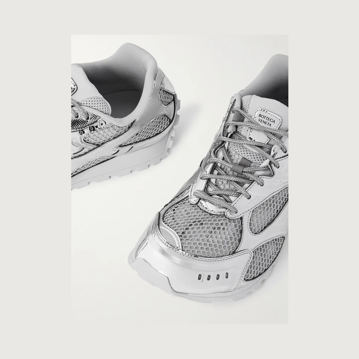 Bottega Veneta Orbit Metallic Rubber and Mesh Sneakers Multi (741357V2X40) (6)