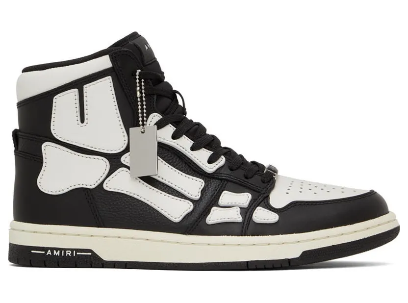 AMIRI Black & White Skel High Top Sneakers (PF22WFS002-004)