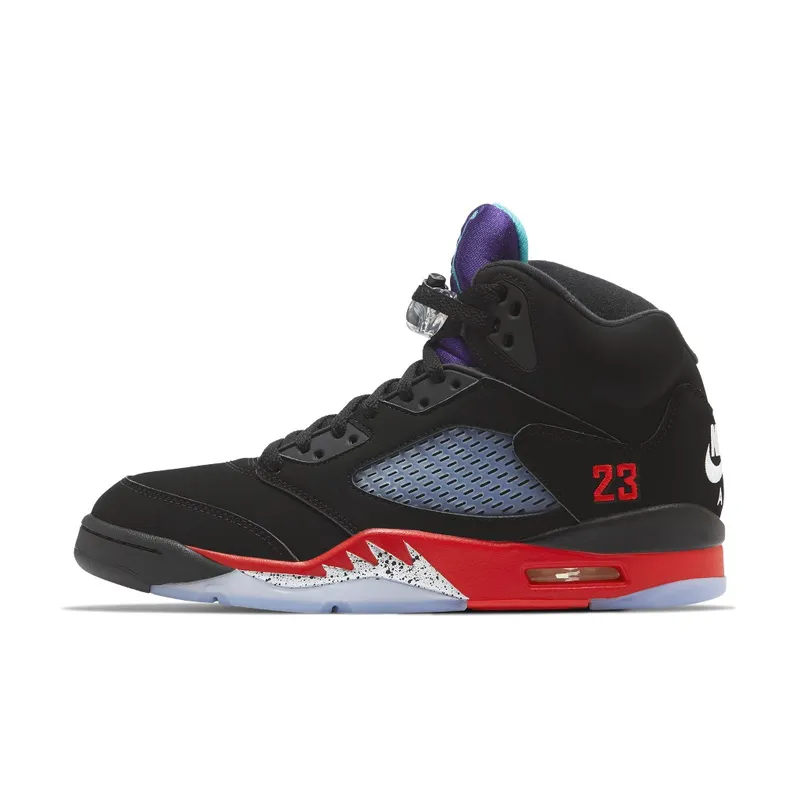 Jordan 5 Retro Top 3 Black/Fire Red-Grape Ice-New Emerald (CZ1786-001)