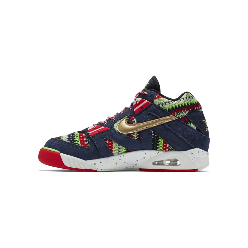 Nike Air Tech Challenge 3 Christmas (2015) Dark Obsidian/University Red-Flash Lime-Metallic Gold (827822-400)