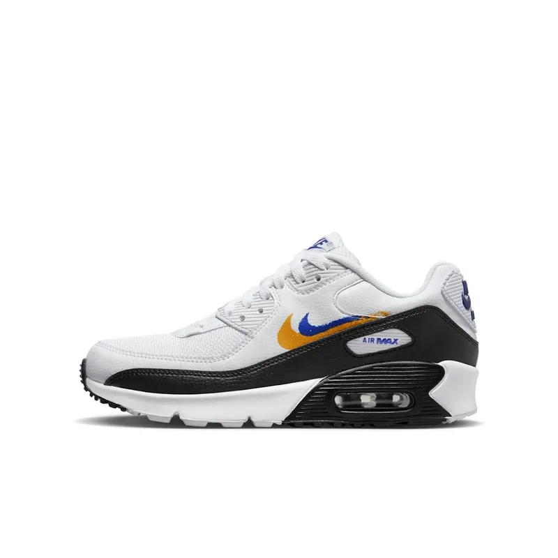 Nike Air Max 90 GS “Double Swoosh White Black Gold Royal” (FJ4592-100)
