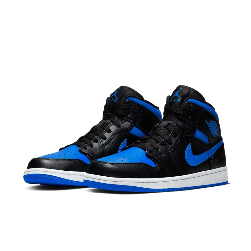 Jordan 1 Mid Royal (2020) Black/Game Royal-White (554724-068)