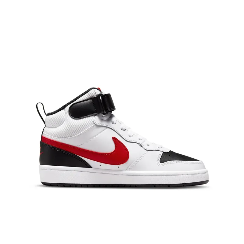 Nike Court Borough Mid 2 White University Red (GS) (CD7782-110)