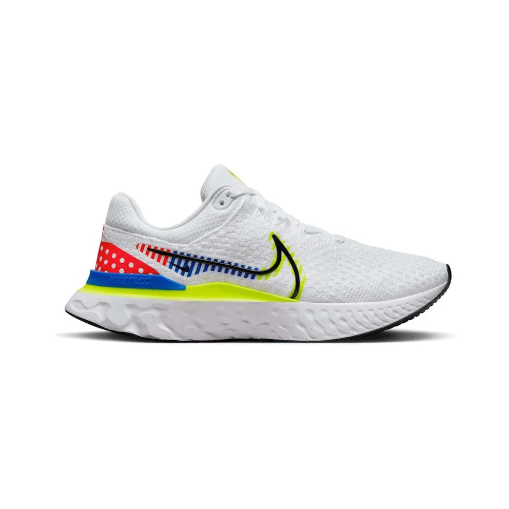 Nike React Infinity Run Flyknit 3 Premium White Volt Racer Blue (DX1629-100)