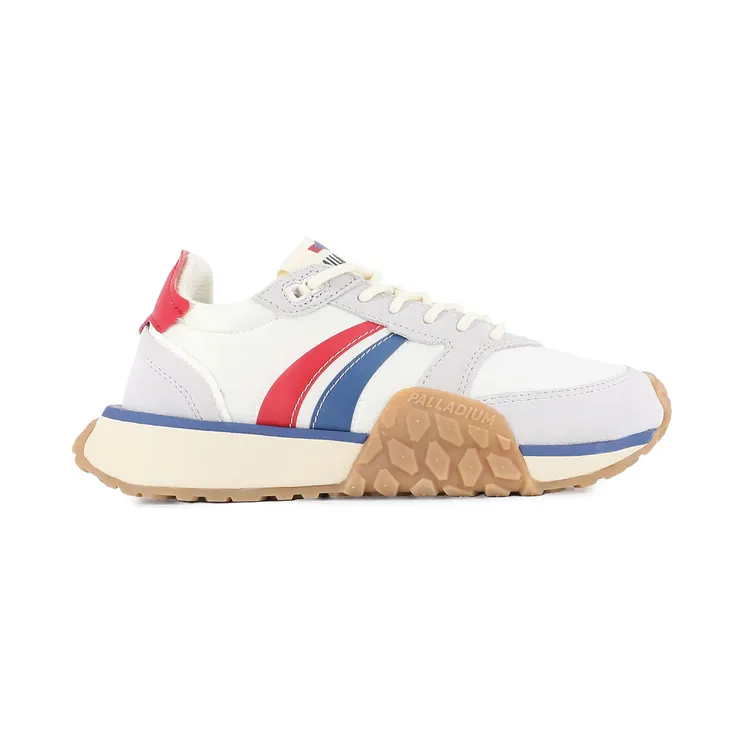 Palladium Troop Runner Flame White Chili Blue M Mannen Palladium “White -” (74487160M)