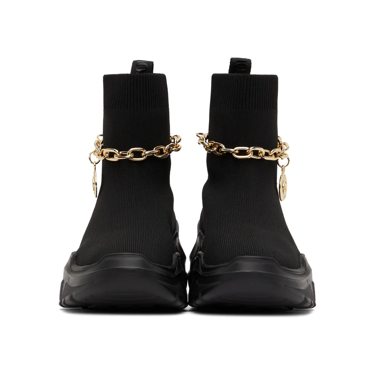 Versace Jeans Couture Black Knit Speedtrack High-Top Sneakers (E72VA3SC1EZS035) (2)