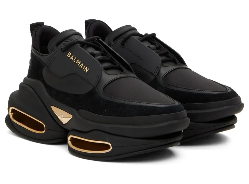 Balmain Black B-Bold Low-Top Sneakers (YM1VI277LSSE) (4)