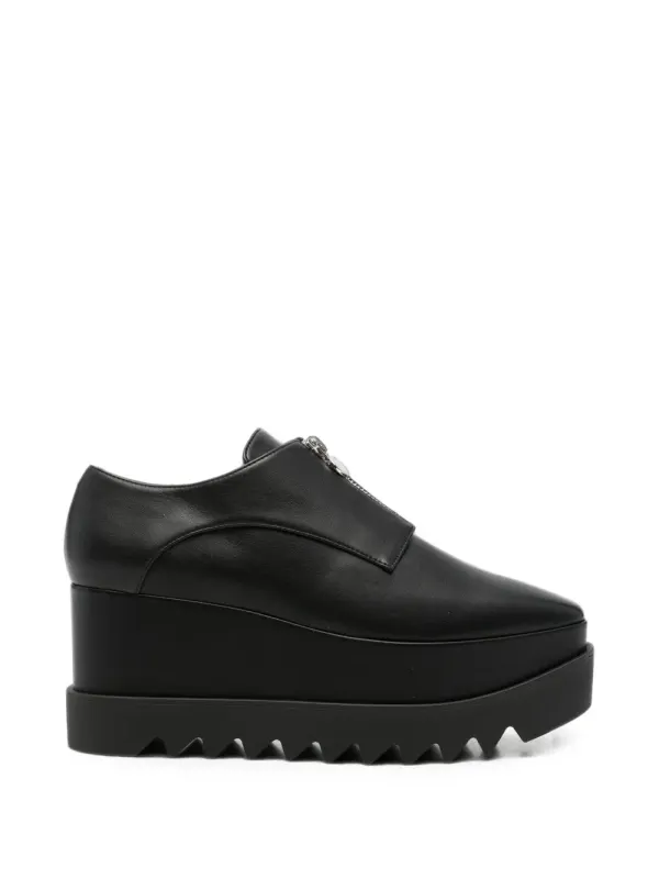 Stella McCartney Elyse Plateau-Sneakers mit Reißverschluss – Schwarz (810744E00291)