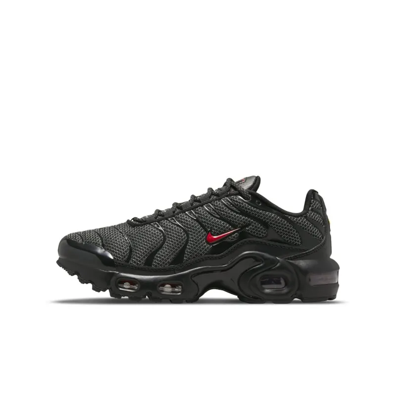 Nike Air Max Plus Black University Red Reflective Silver (GS) (DQ1104-001)