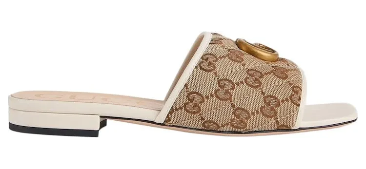 Gucci Double G Slide Sandal White Canvas (619893 2HK80 9795)