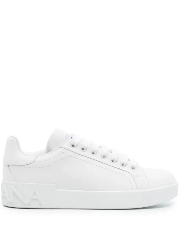 Dolce & Gabbana Leren with logo-reliëf – White (CK1544A1065)