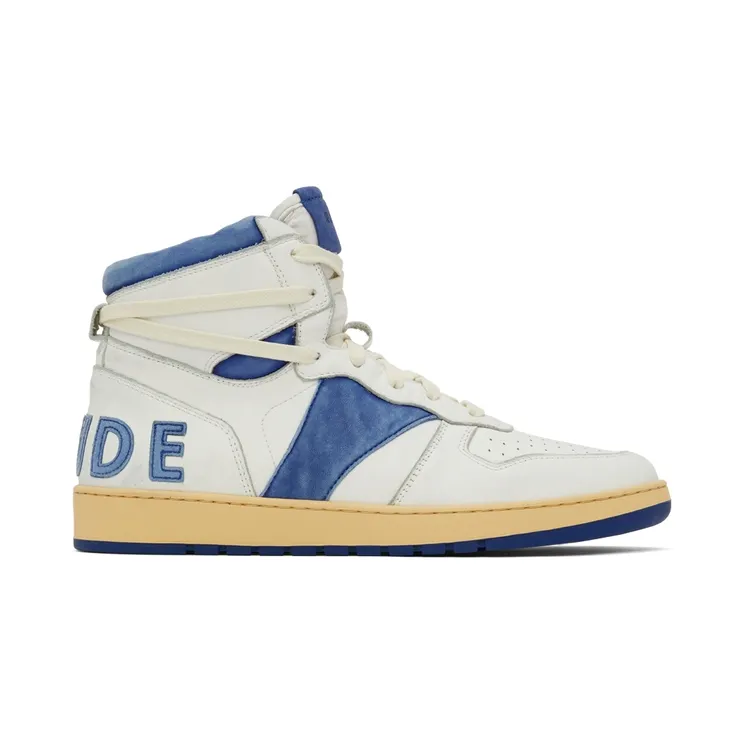 Rhude SSENSE Exclusive White & Blue Rhecess Hi Sneakers (RHSS22FO05178600)