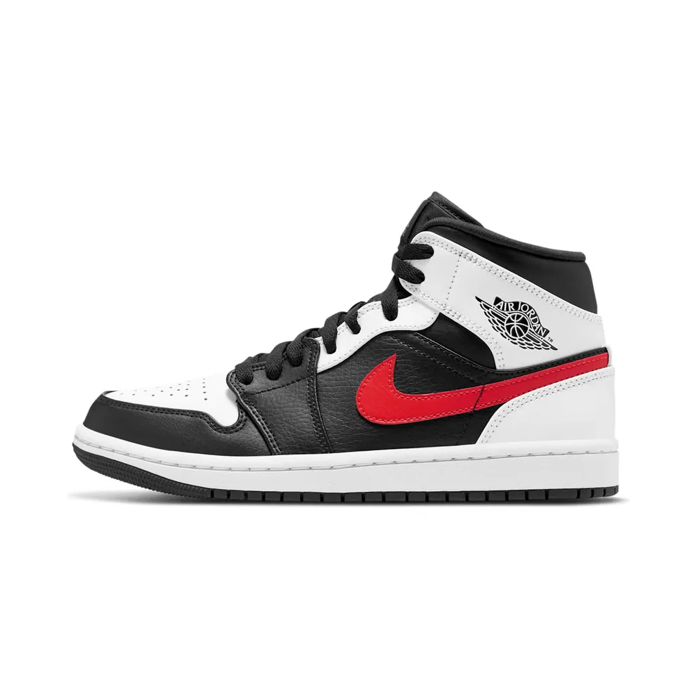 Jordan 1 Mid Black Chile Red White Black/Chile Red-White (554724-075)