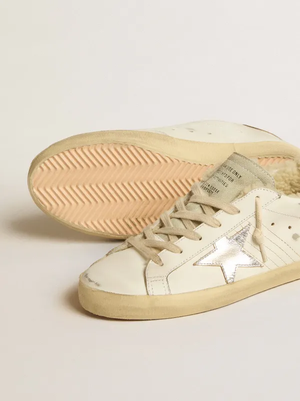 Golden Goose Super-Star With Silver Leather Star And Crocodile-Print Leather Heel Tab (GWF00101.F005174.11662) (3)