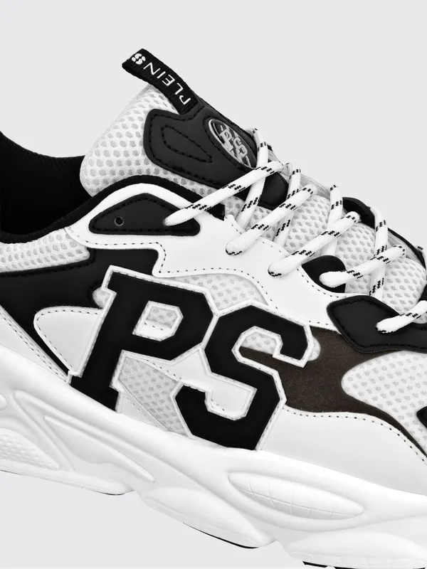 Plein Sport Low-Top Sneakers in Leather and Mesh with Contrast Monogram White 2 (SADSUSC0611STE003N0127) (3)