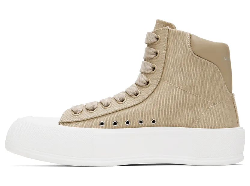 Alexander McQueen Beige Deck Plimsoll Sneakers (697123W4UW1) (3)