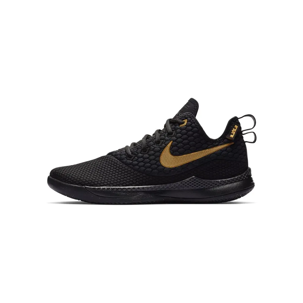 Nike LeBron Witness III Black Gold Black/Metallic Gold/Black (AO4433-003)
