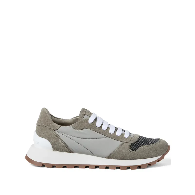 Brunello Cucinelli Techno Fabric Runners with Precious Toe “Green” (MZ47G1960 C7550)