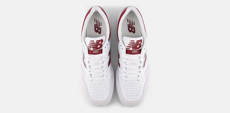 New Balance 480 White Beige Dark Red (BB480LIR)