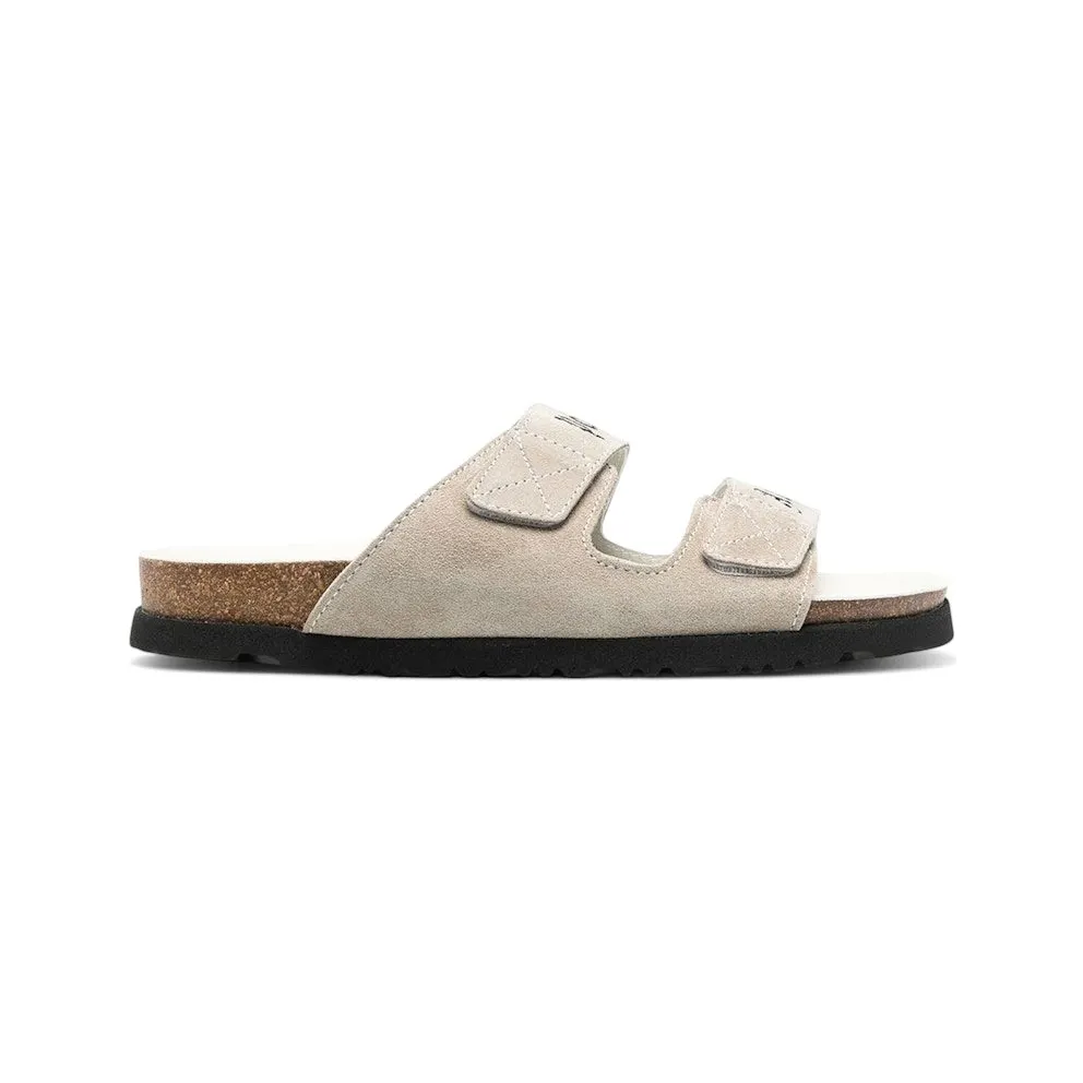 Palm Angels Logo Print Slide Sandals White (PMIH004F22LEA0010100)