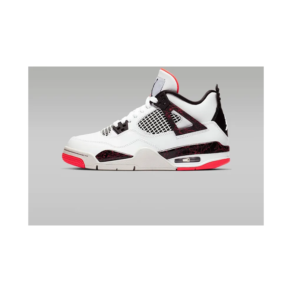 Jordan 4 Retro Flight Nostalgia (GS) White/Black-Bright Crimson-Pale Citron (408452-116)