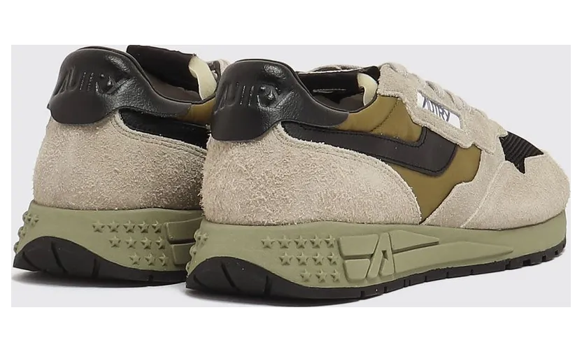 Autry Reelwind Sneakers in Leather and Nylon with Worn Effect Sand (WWLMBY05) (2)