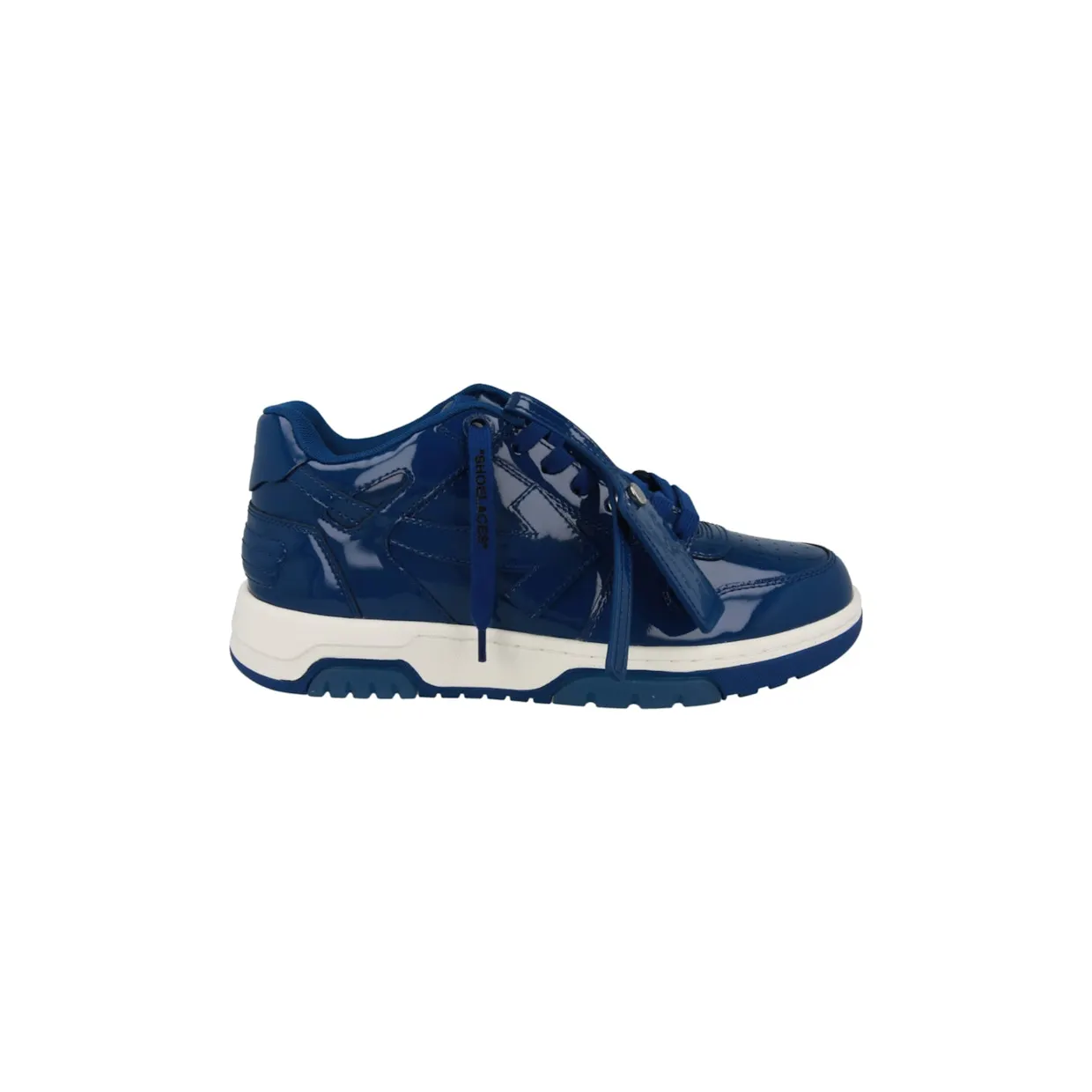 OFF-WHITE Out Of Office OOO Low Tops Blue Patent Leather (OMIA189SLEA0024545)