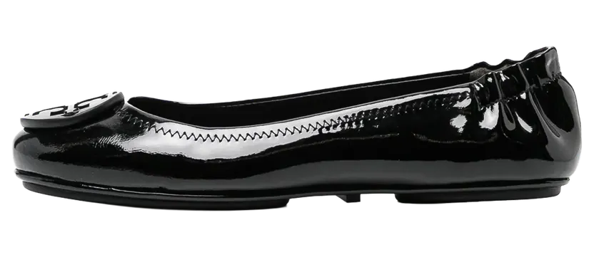 Tory Burch Minnie Travel Ballet Flats “Black Patent” (141368-006)
