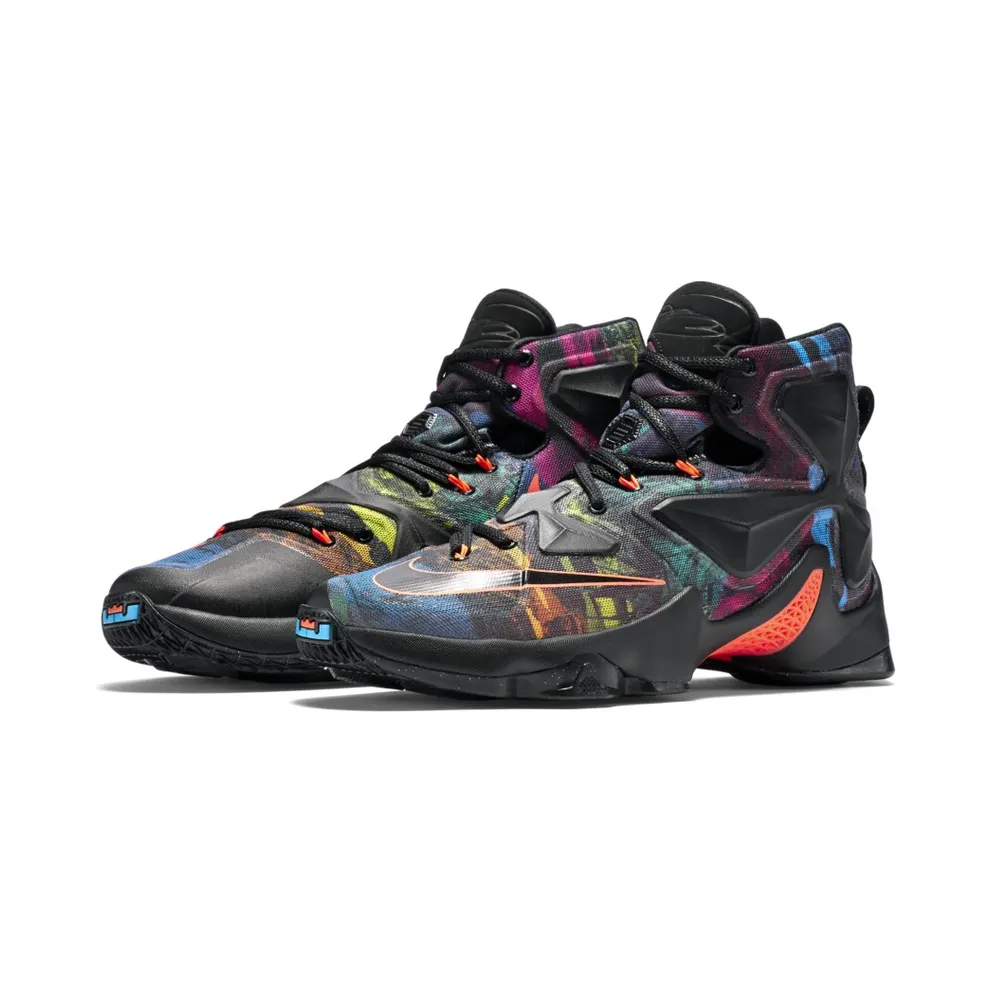 Nike LeBron 13 Akronite Black/Black-Hyper Orange-Blue Lagoon (807219-008)