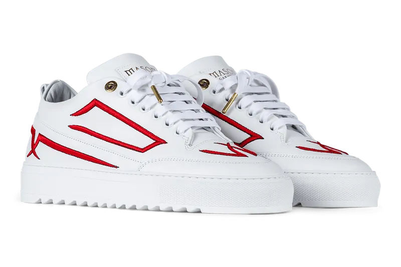 Mason Garments Torino Leather / Embroidery White (FW20-26A)