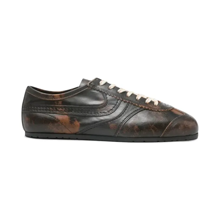 Dries Van Noten Leather Sneakers Brown Tan (261-011721-0107-712)