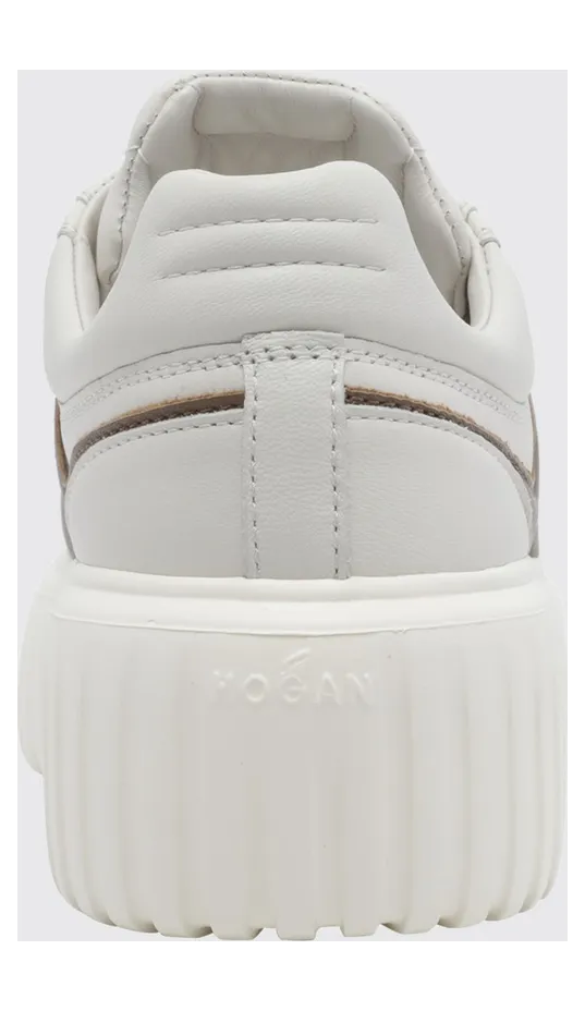 Hogan H-Stripes Smooth Leather Platform Trainers White 1 (HXW6450FE91LE902RK) (3)