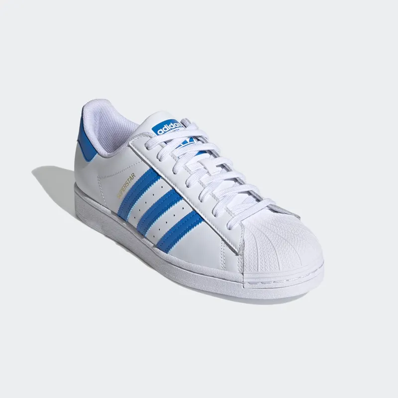 Adidas Superstar ‘White True Blue’ Cloud White/True Blue/Gold Metallic (H68093)