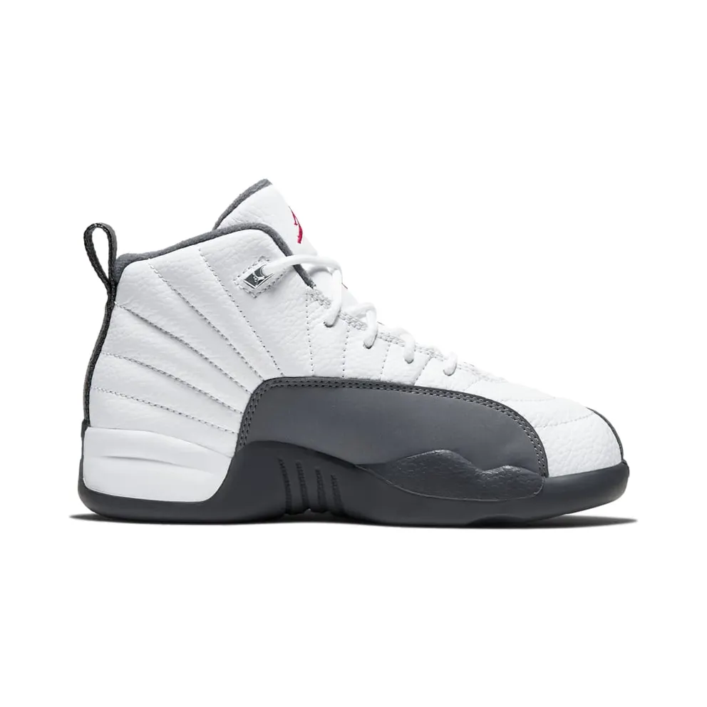 Jordan 12 Retro White Dark Grey (PS) White/Dark Grey-Gym Red (151186-160)
