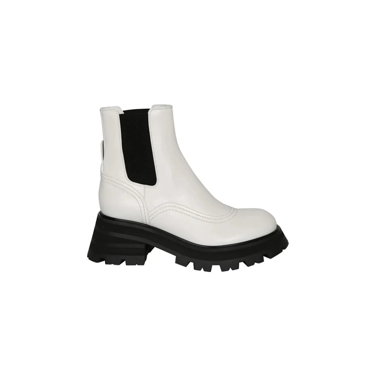 Alexander McQueen Wander Chelsea Boots White Black (666368WHZ849360)