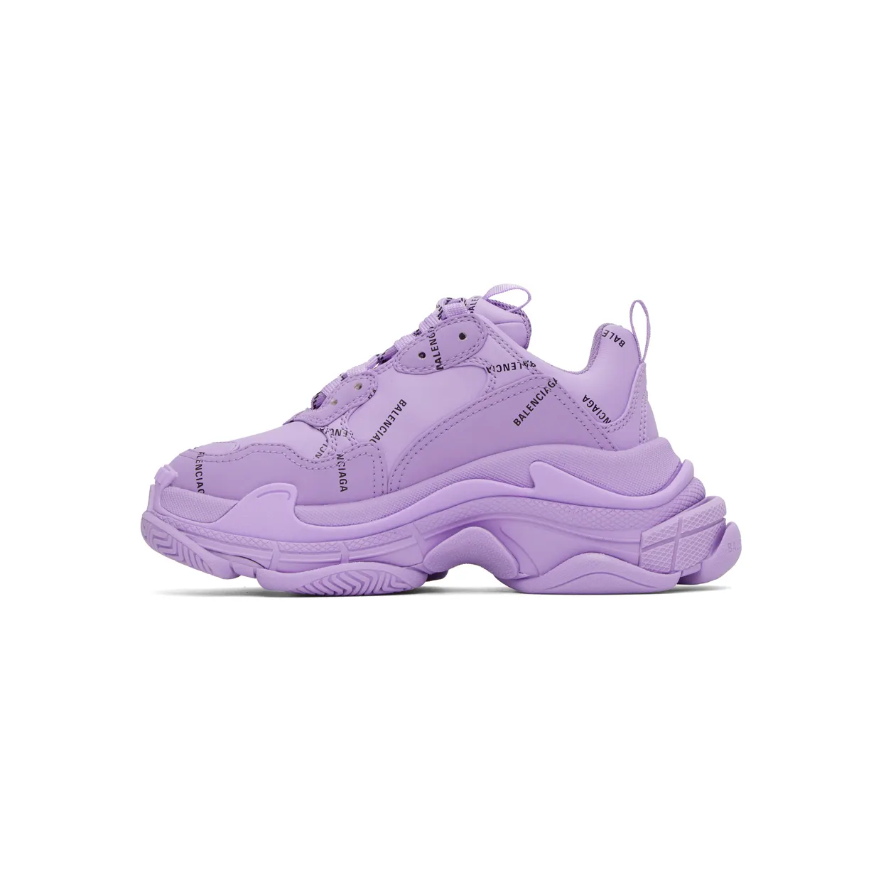 Balenciaga Purple Triple S Allover Logo Sneakers (524039 W2FA1) (3)