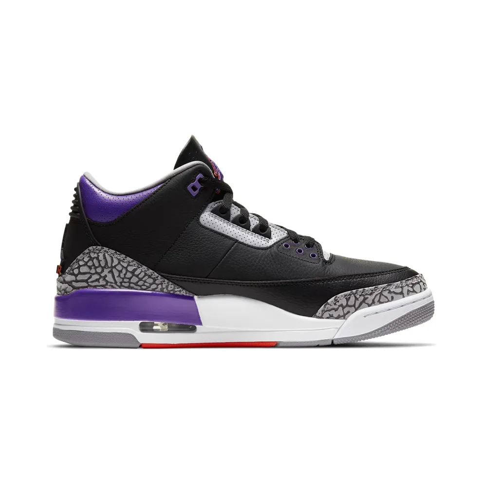 Jordan 3 Retro Black Court Purple Black/Cement Grey-White-Court Purple (CT8532-050)