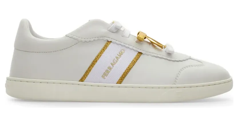 Ferragamo Sneakers mit Mini-Schleife – Weiß (791718)