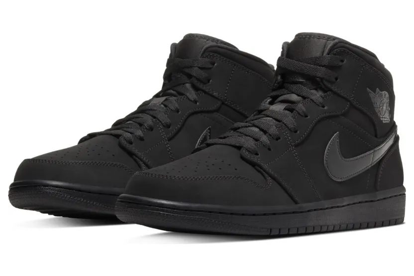 Air Jordan 1 Mid ‘Triple Black’ Black/Black/Black (554724-056)