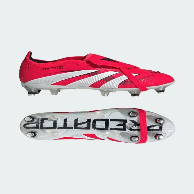 adidas Predator Elite Fold-over Tongue Soft Ground Boots Kids “Lucid Red / Cloud White / Core Black” (JP9856)