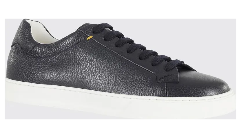 Doucal’s Hammered Leather Sneakers Blue (DU3552SPENUF235EB15)