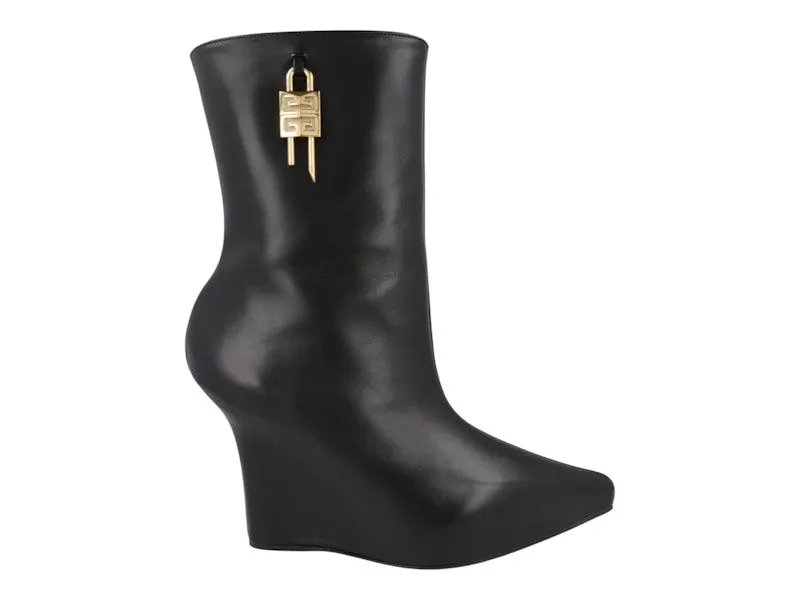 Givenchy G-Lock Leather Wedge Boots Black (BE6041-E1M1-001)