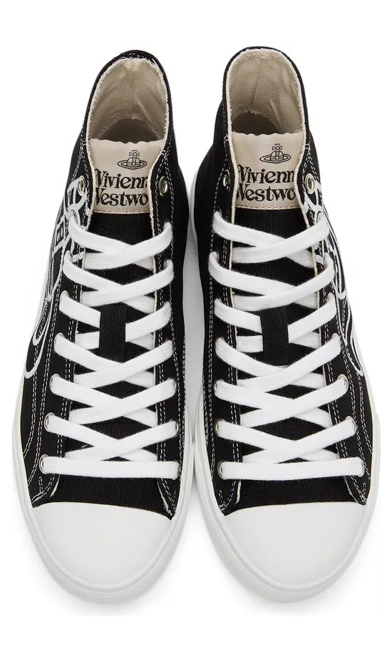 Vivienne Westwood Black Plimsoll High Sneakers (75010001M-W0004-) (5)