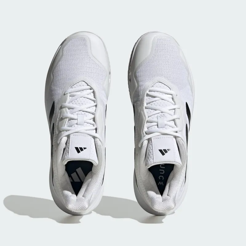 Adidas CourtJam Control Tennis Shoes Cloud White / Core Black / Matte Silver (ID1538)