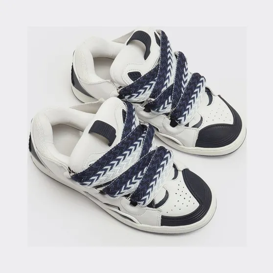 Lanvin Curb Leather and Mesh Sneakers White (N30357CN68)