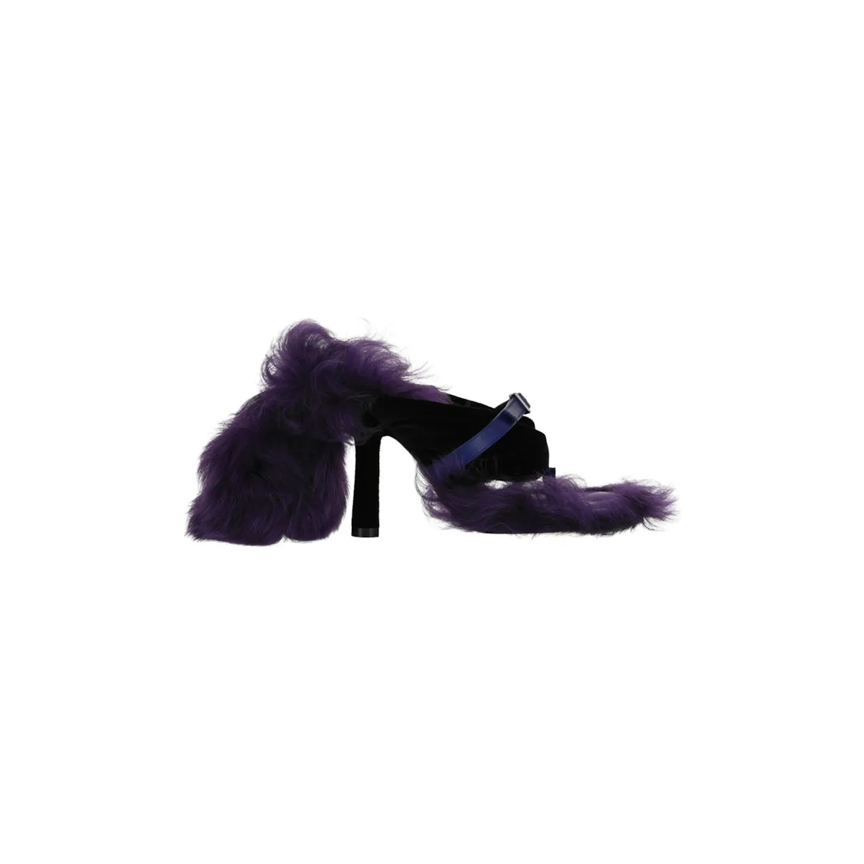 Burberry Step Post Heel Sandals Black Purple (8076202)