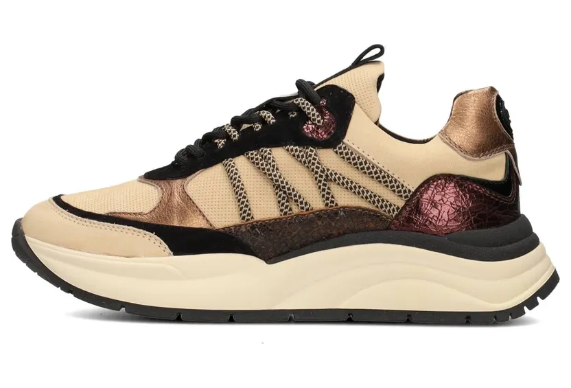 Poelman sneaker Lichtbeige / Goud / Bessen / Zwart (LPCHARU)