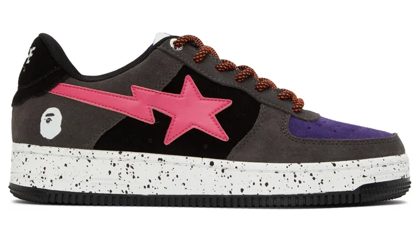 BAPE Grey & Black STA 2 Sneakers (001FWI201008I)