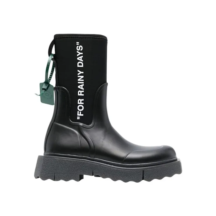 OFF_WHITE Sponge Rubber Rainboot Black White (OWIE016C99MAT0011001)