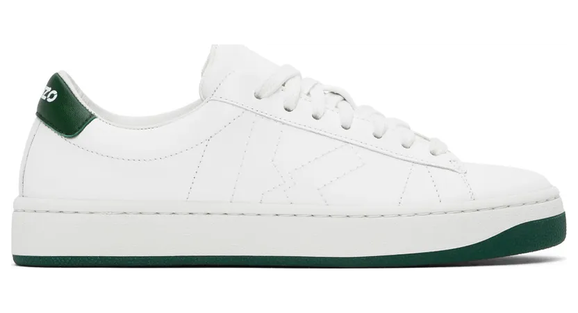 Kenzo White and Red Kourt K Logo Sneakers (FA62SN171L50)